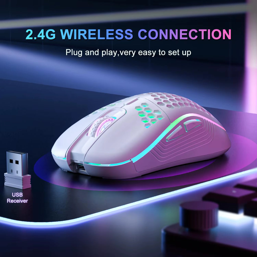 2.4G Wireless Mouse with RGB Backlit,  DPI Type C Rechargeable 